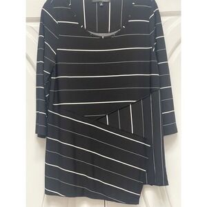 NWT‎ Luv By Habitat Clothes Size Medium Black White Tunic Asymmetrical Elegant